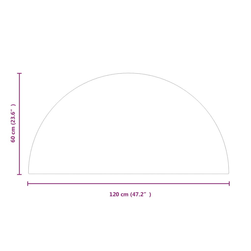 Glass plate for semicircular fireplace 1200x600 mm