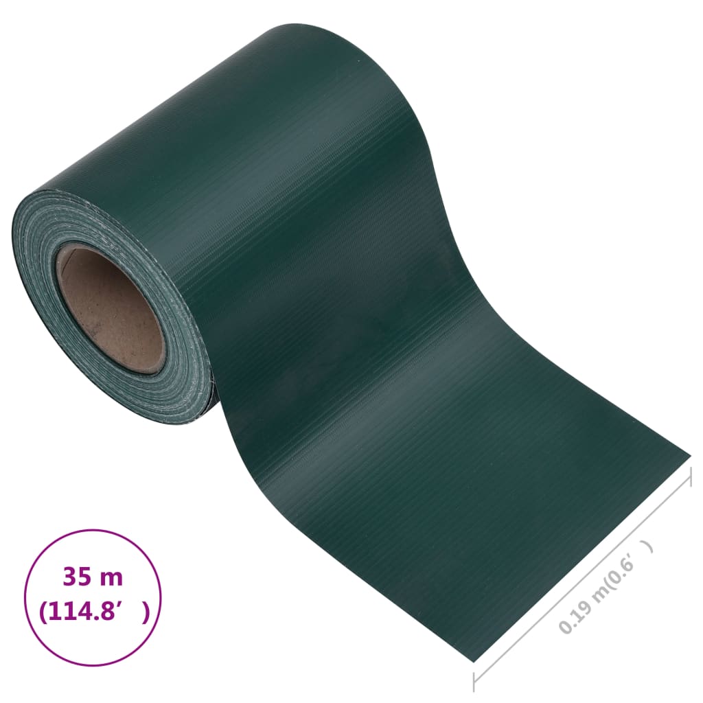 Panel de valla de PVC verde mate 35x0,19 m vidaXL