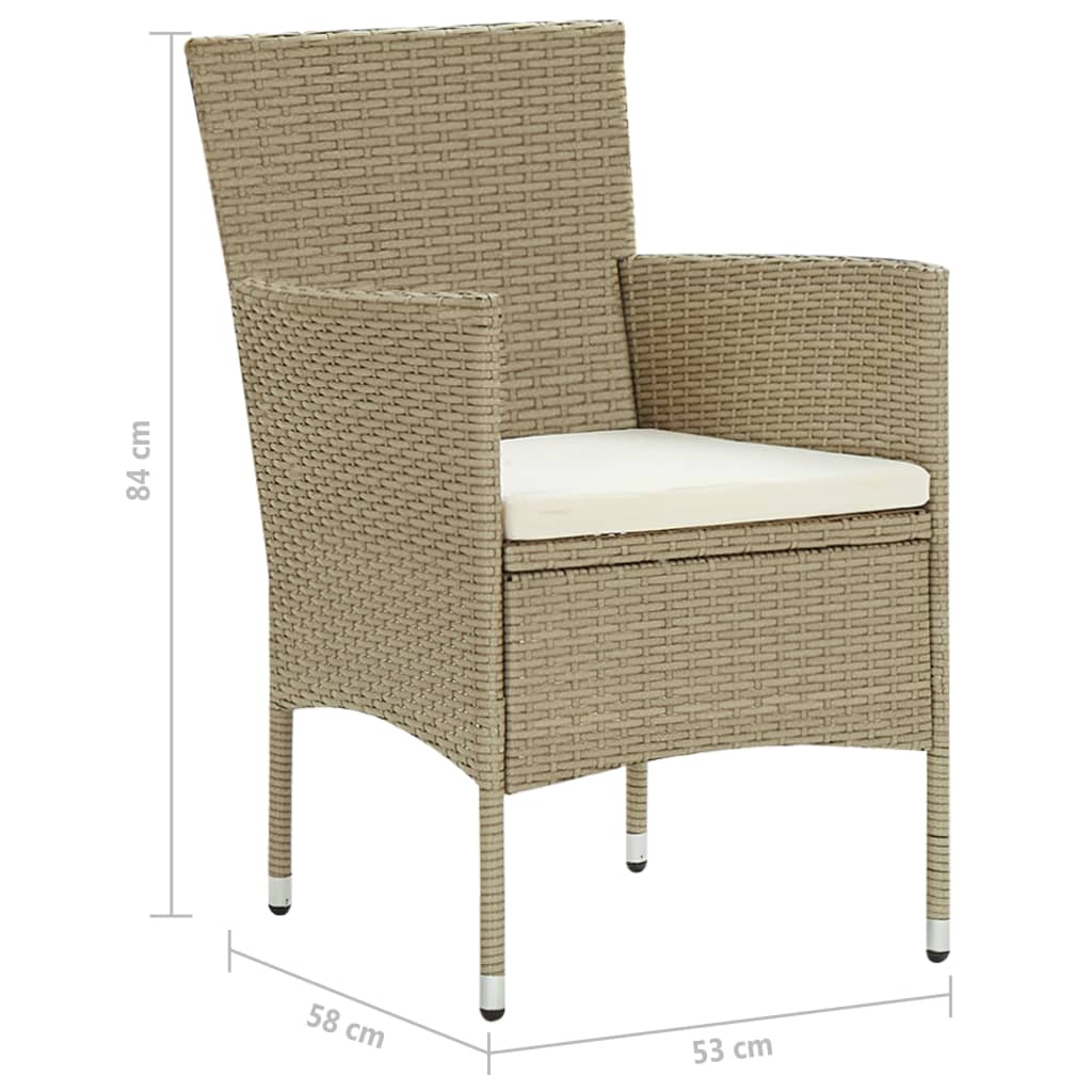 Chaises de jardin 2 unités beige synthétique