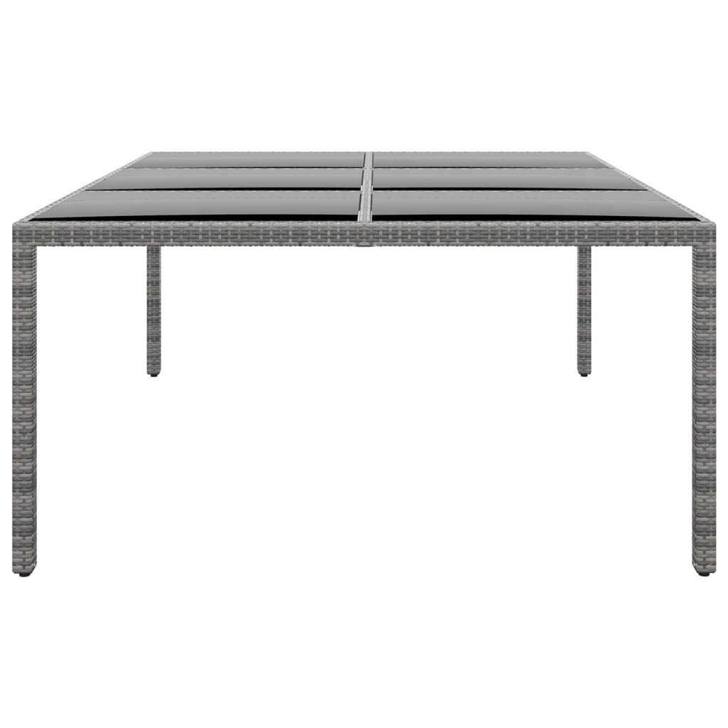 Mesa jardín vidrio templado ratán sintético gris 200x150x75 cm vidaXL