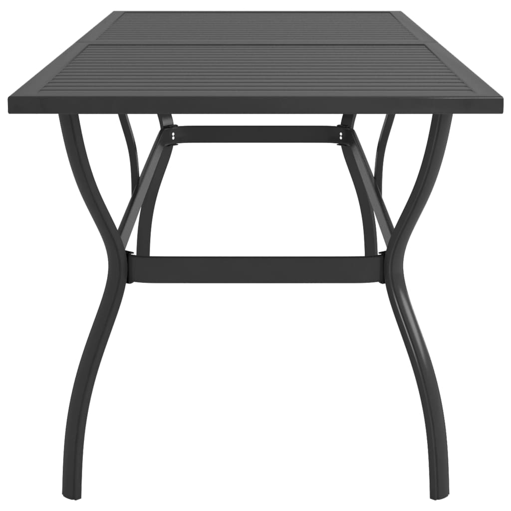 190x80x72 cm table de jardin gris anthracite