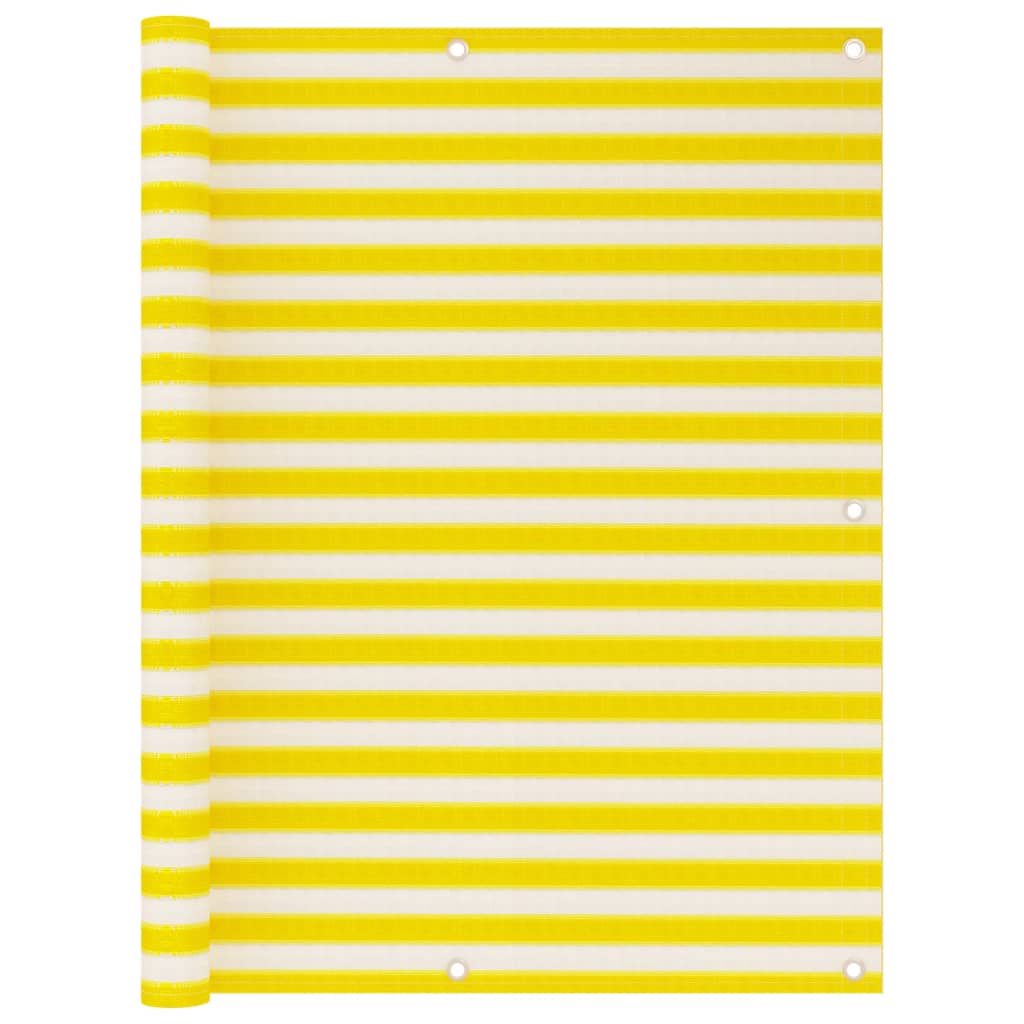 Vetonek Toldo para balcón HDPE amarillo y blanco 120x500 cm