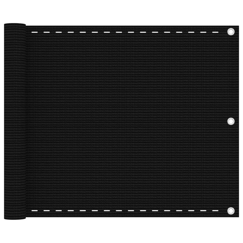 Vetonek Toldo para balcón HDPE negro 75x500 cm