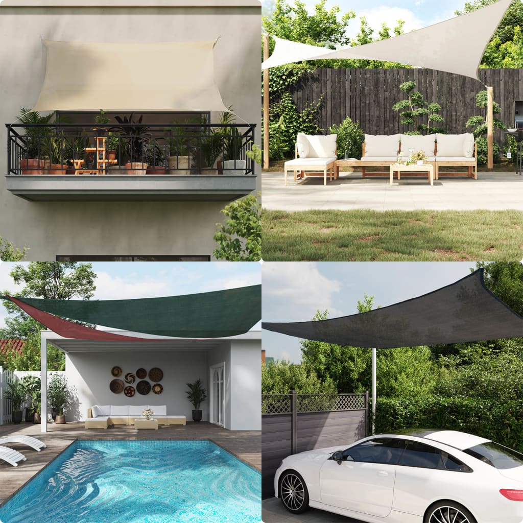 Vetonek Toldo de vela gris antracita HDPE 160 g/m² 5x5 m 