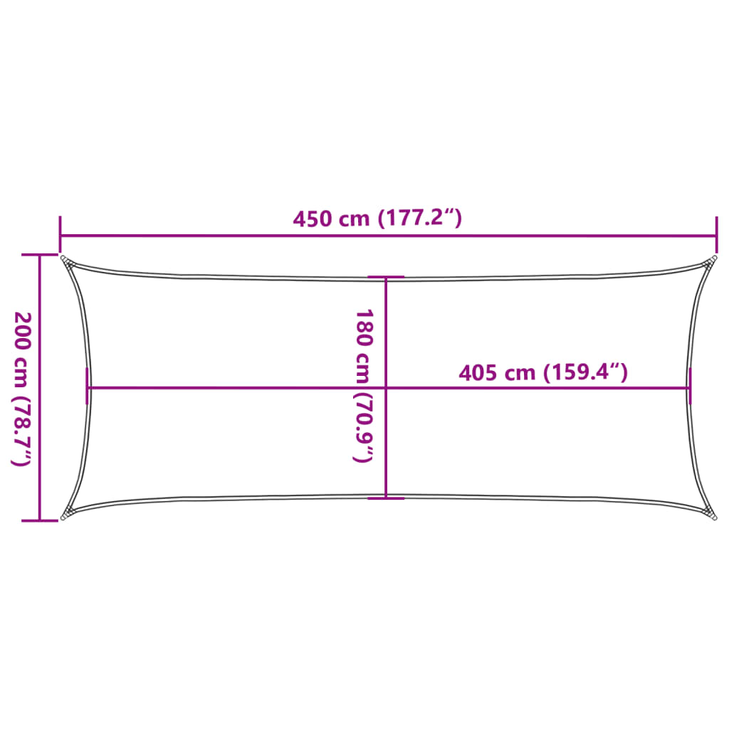 HDPE 160 g/m² 2x4.5 m gray candle awning