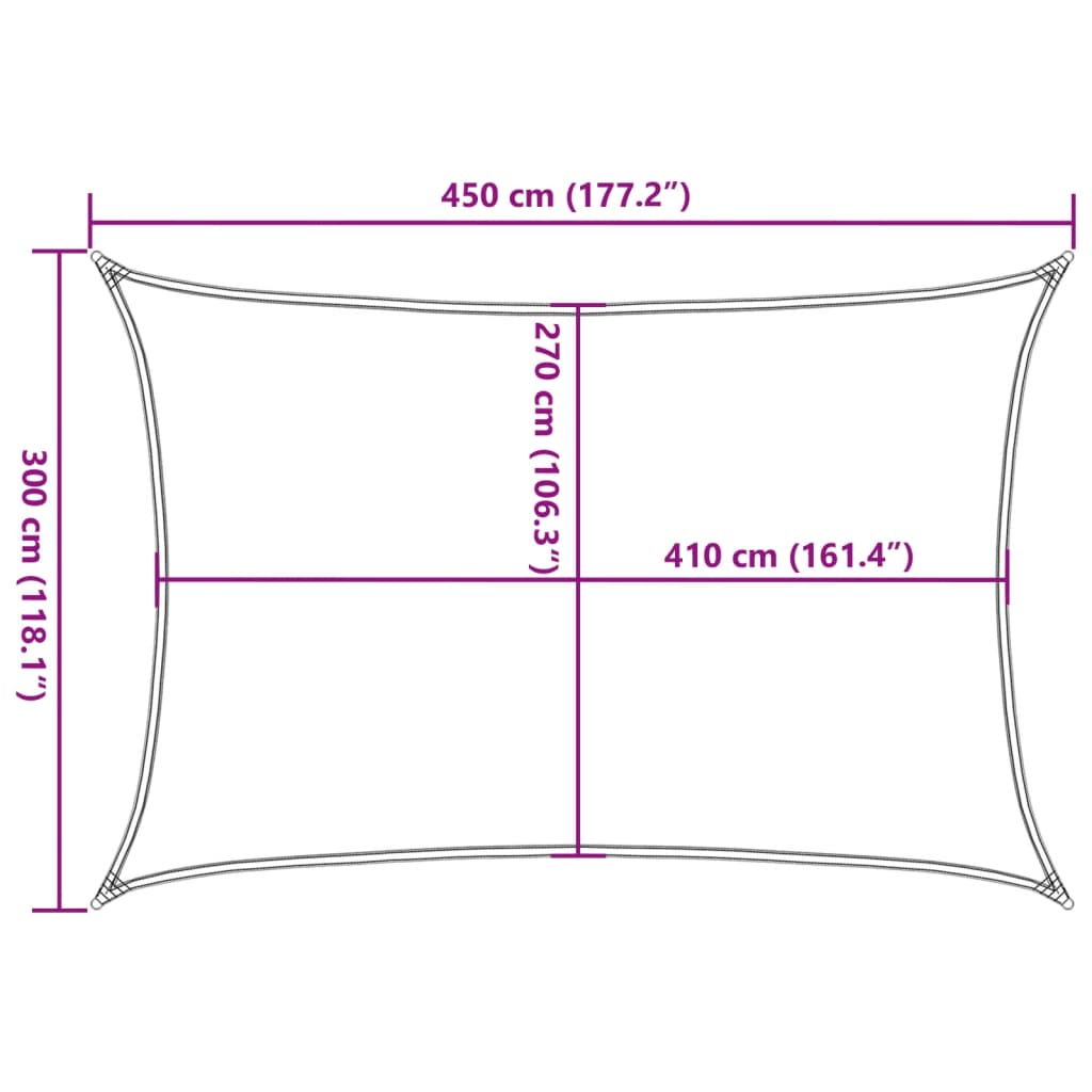 HDPE 160 g/m² 3x4,5 m Tolado de vela cinza