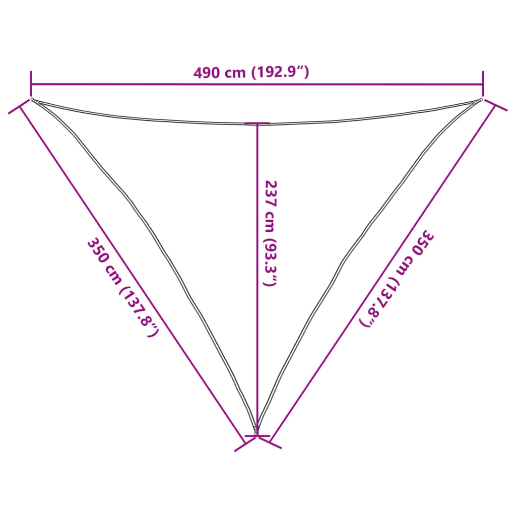 Toldo de vela gris antracita HDPE 160 g/m² 3,5x3,5x4,9 m vidaXL