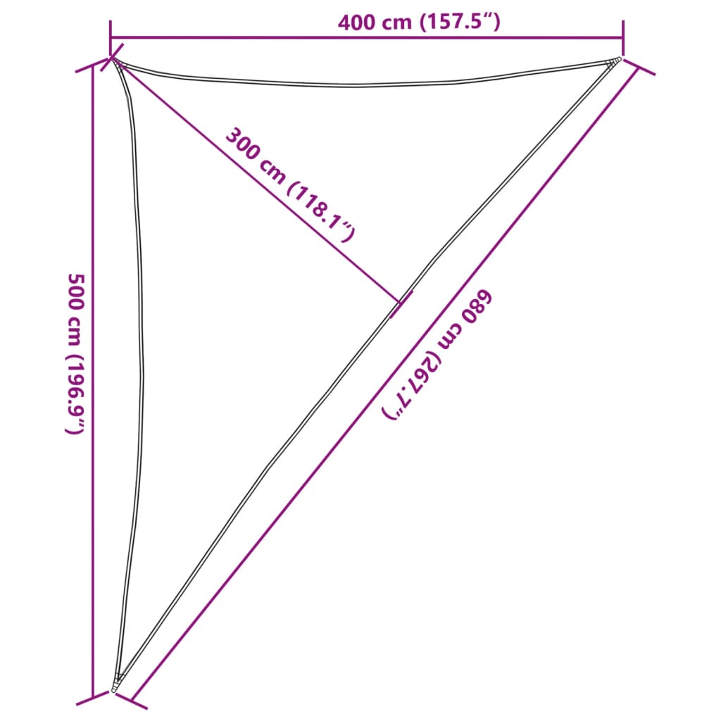 Toldo de vela gris antracita HDPE 160 g/m² 4x5x6,8 m vidaXL