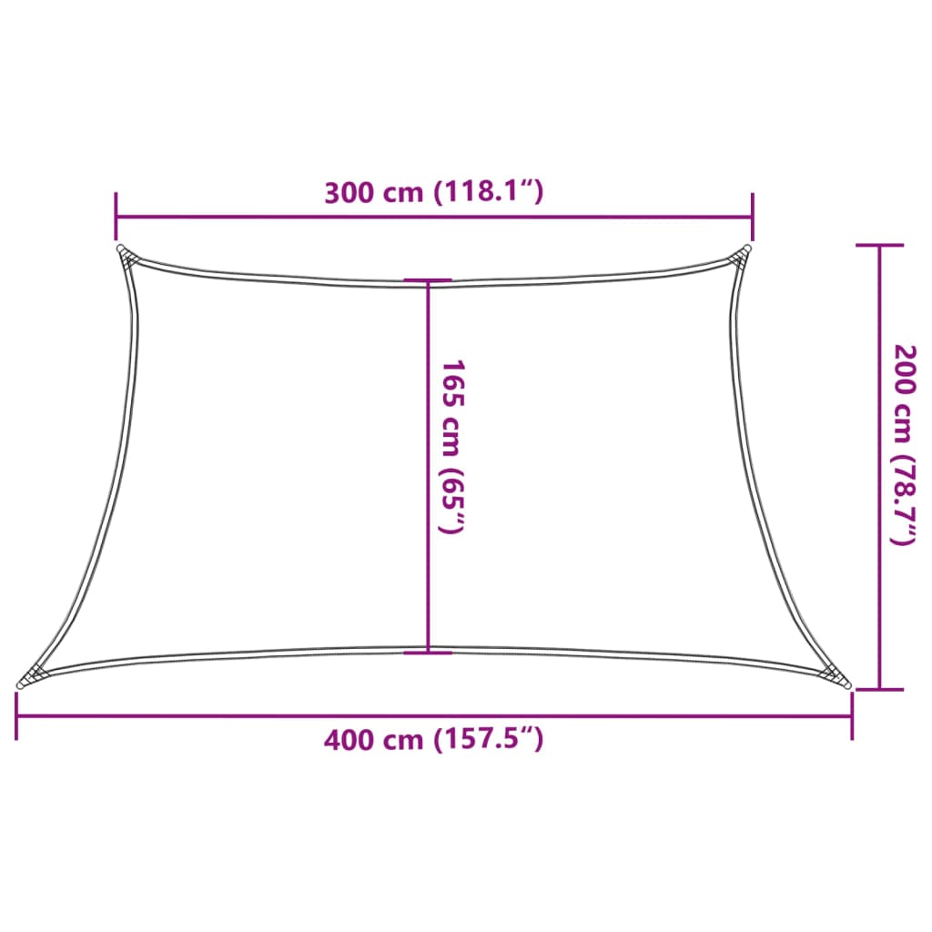 Toldo de vela gris antracita HDPE 160 g/m² 3/4x2 m vidaXL