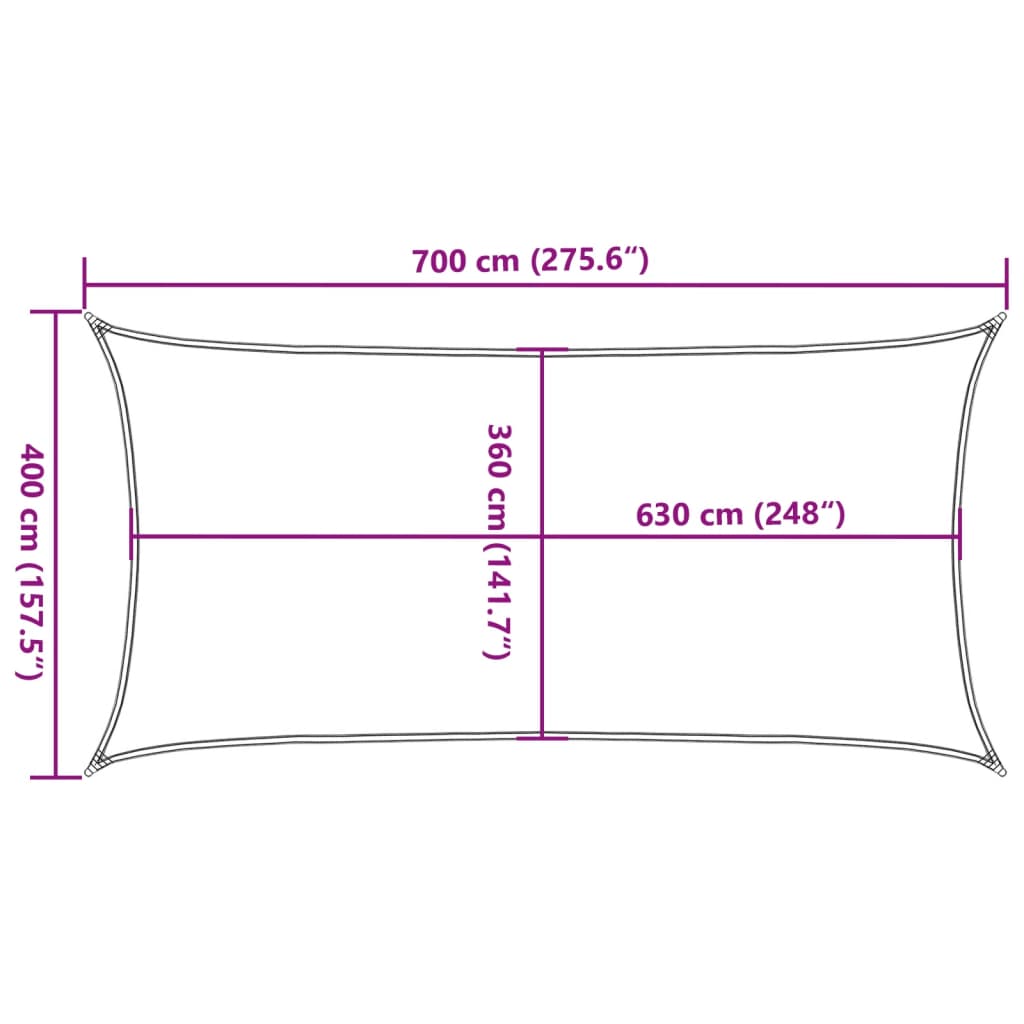 HDPE 160 g/m² 4x7 m Tolado de vela branca