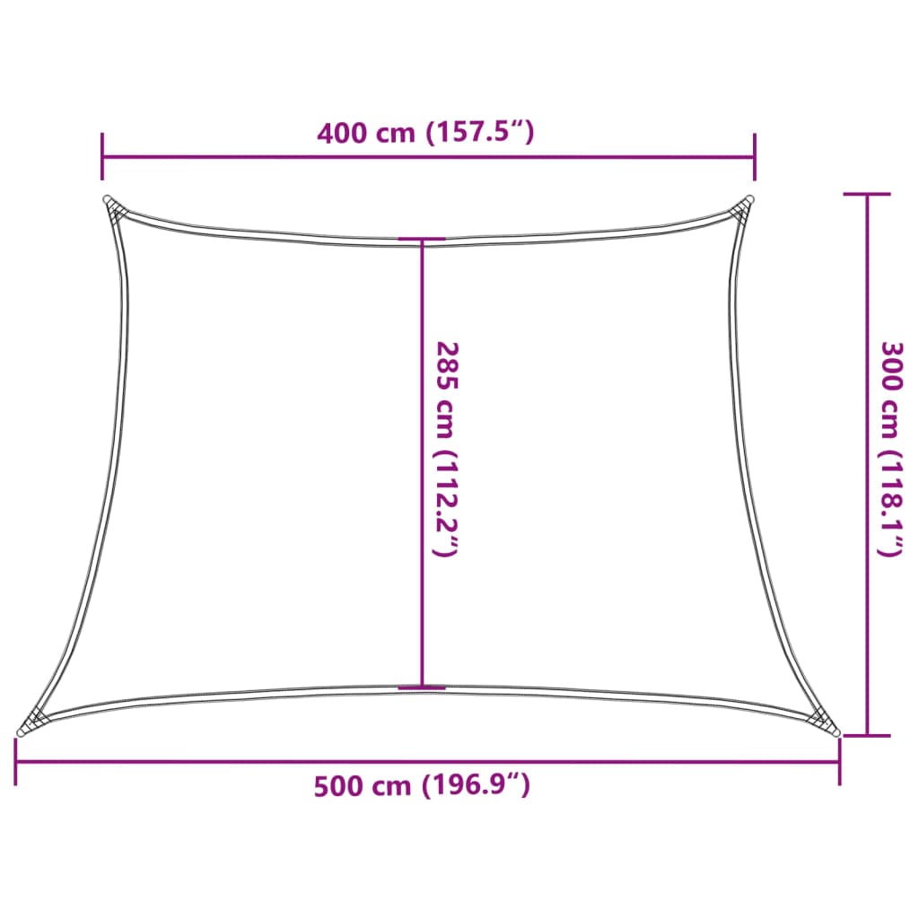 Toldo de vela blanco HDPE 160 g/m² 4/5x3 m vidaXL