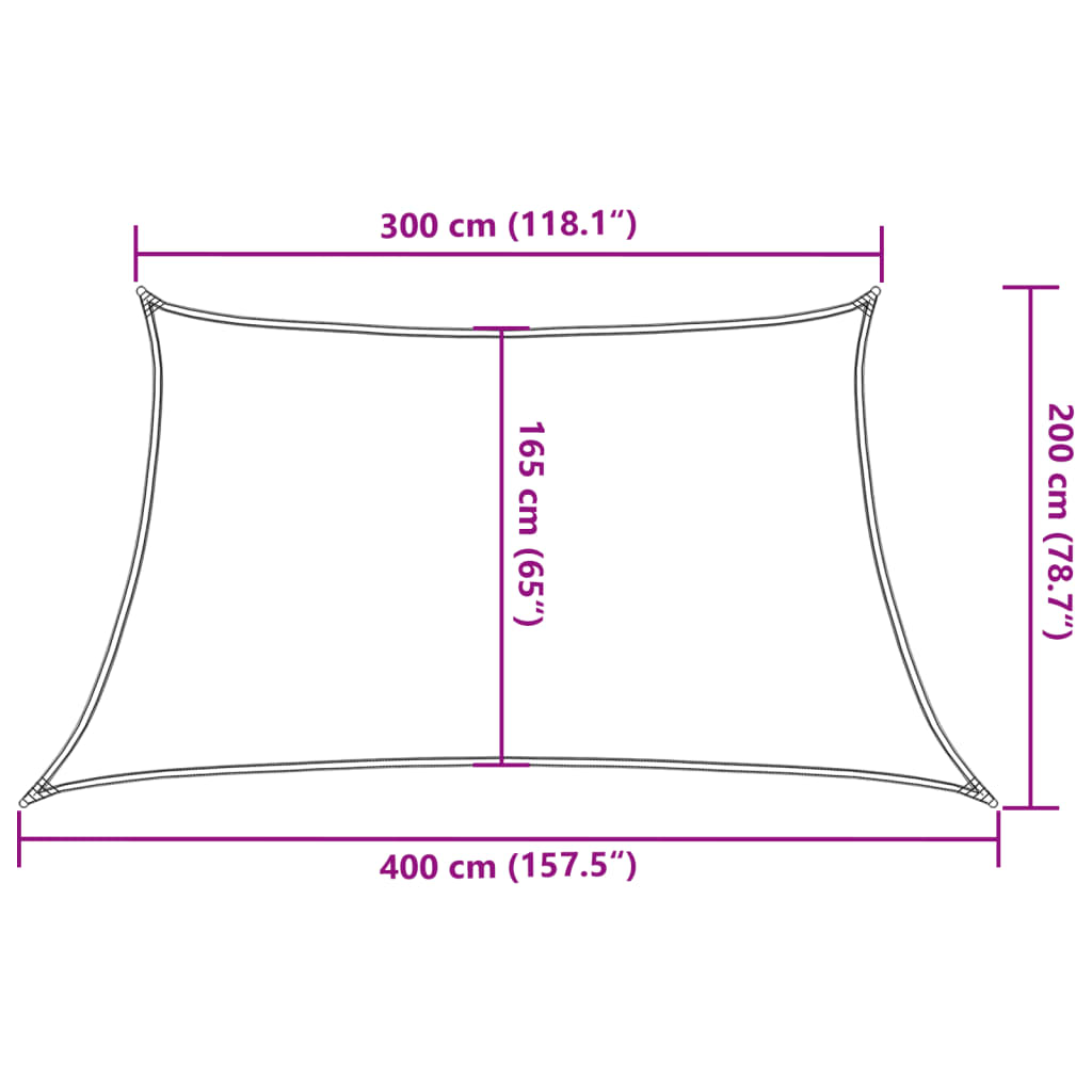 Toldo de vela HDPE rojo 160 g/m² 3/4x2 m vidaXL