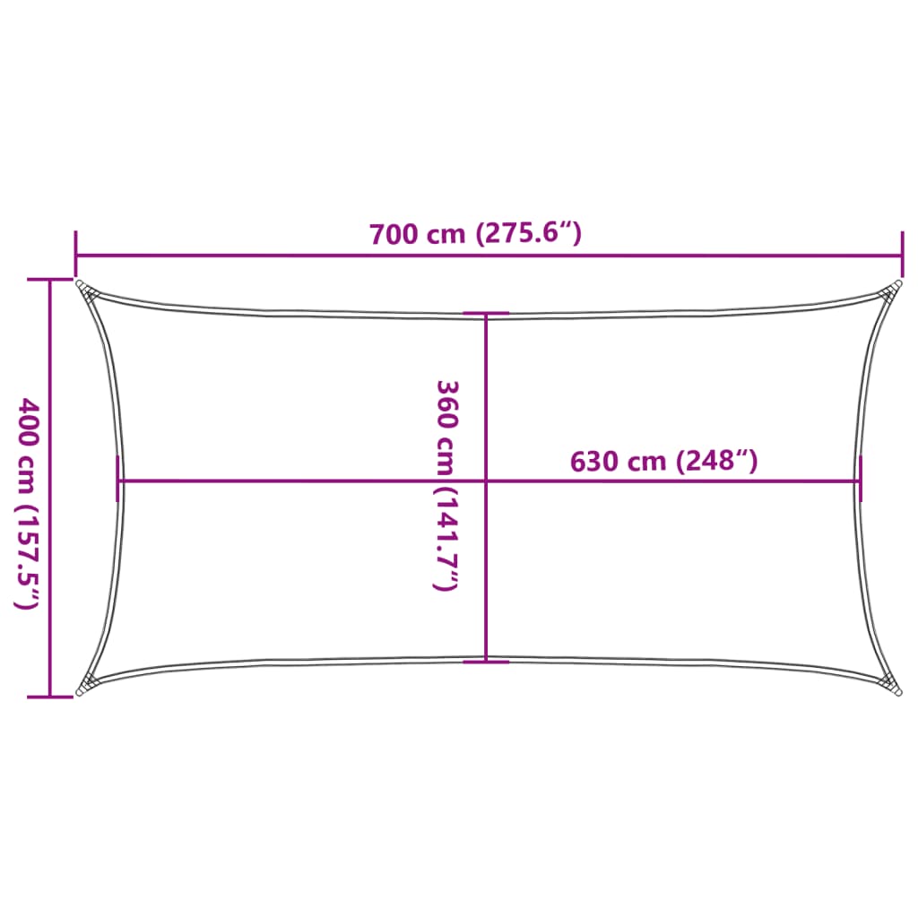 Schwarze HDPE -Kerze Markisen 160 g/m² 4x7 m