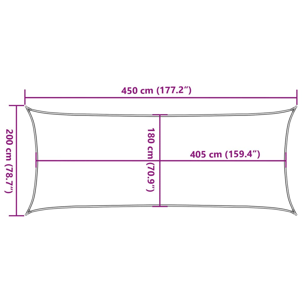 Braune HDPE -Kerzen -Markisen 160 g/m² 2x4,5 m