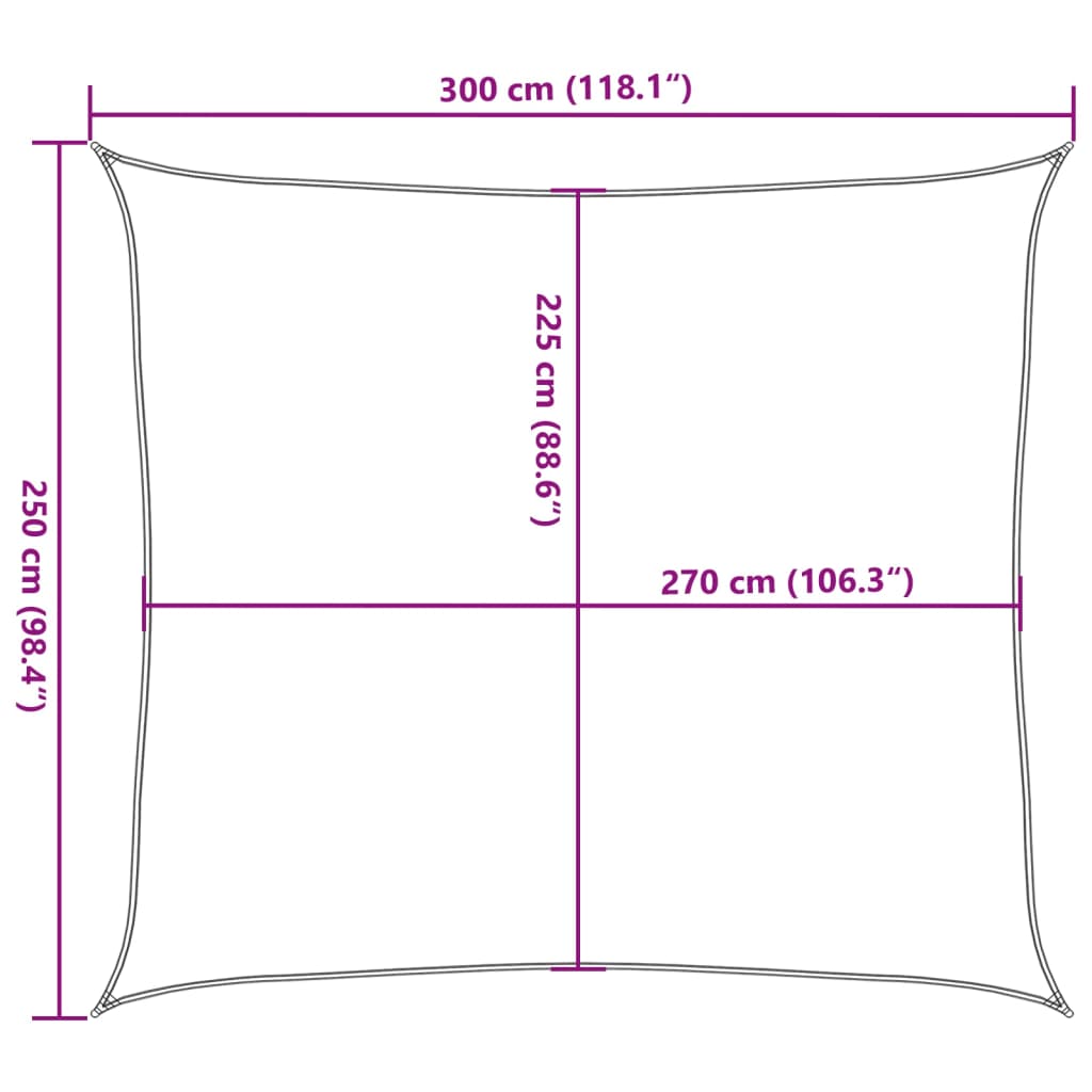 HDPE Brown Candle Markisen 160 g/m² 2,5 x 3 m