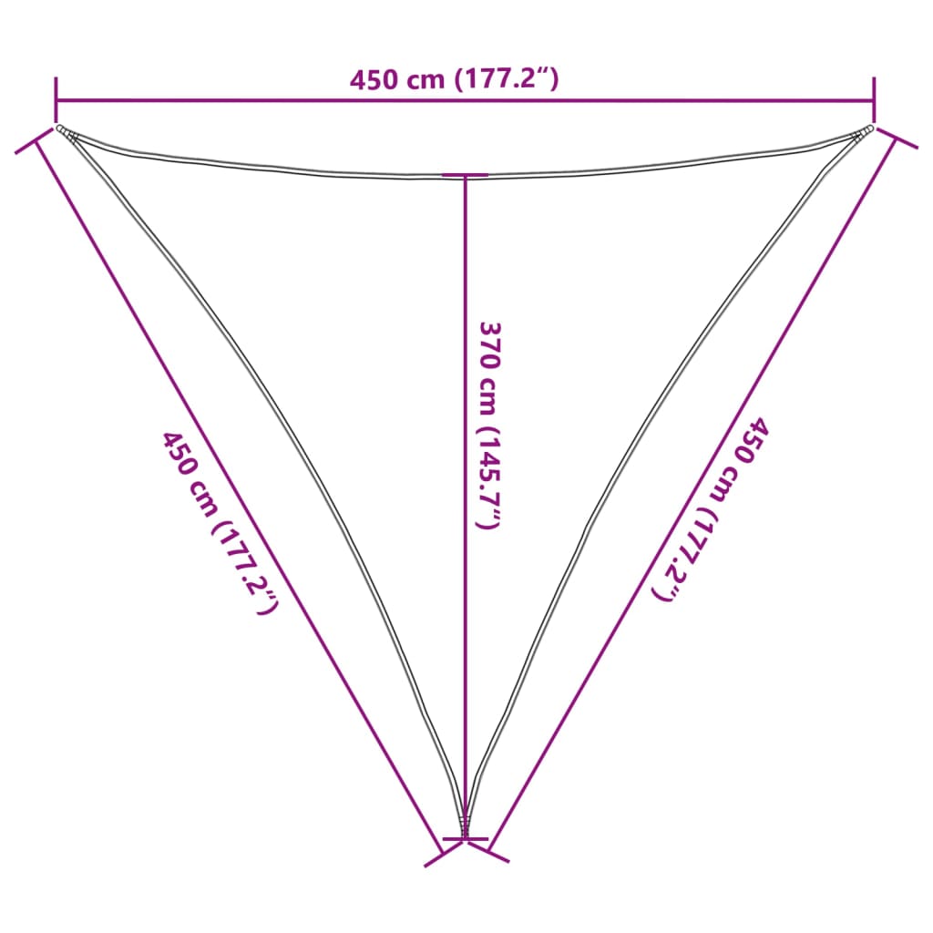 Toldo de vela marrón HDPE 160 g/m² 4,5x4,5x4,5 m vidaXL