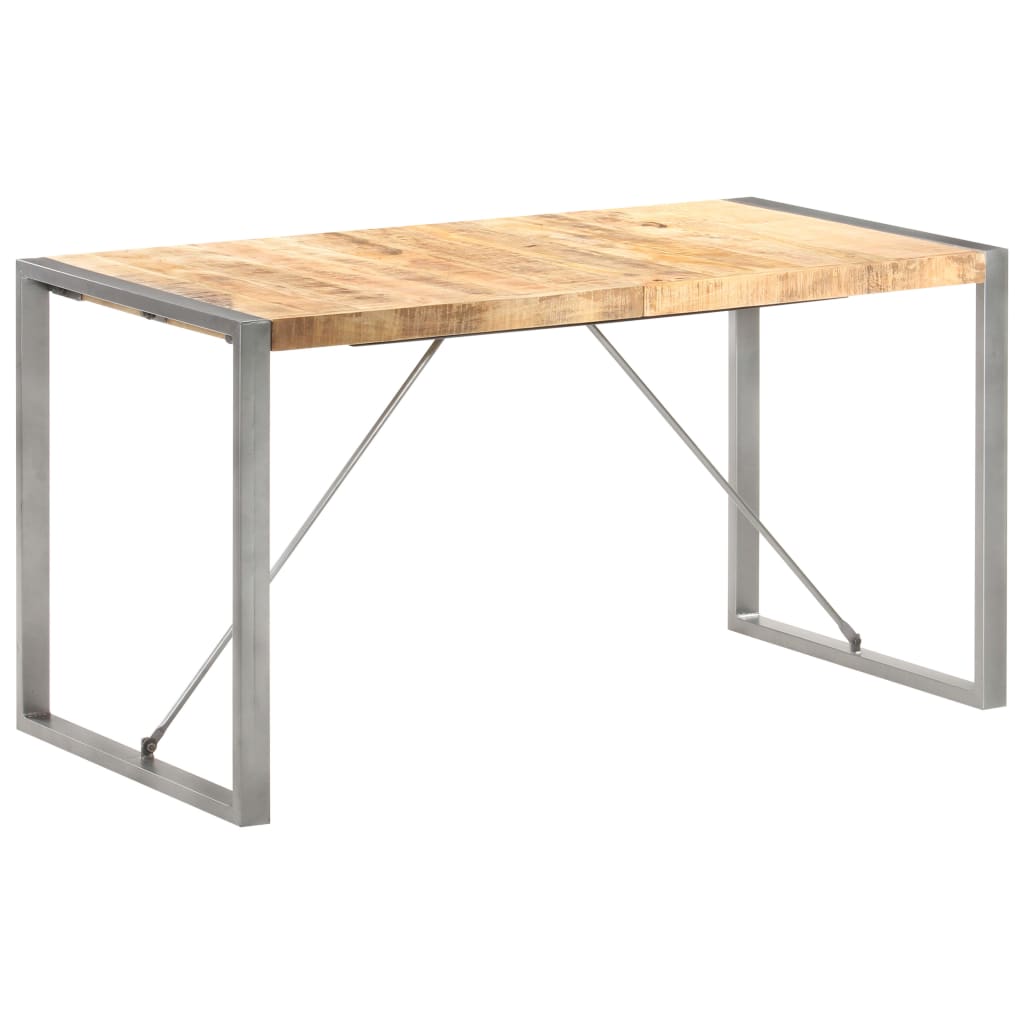 Vetonek Mesa de comedor madera maciza de mango rugosa 140x70x75 cm