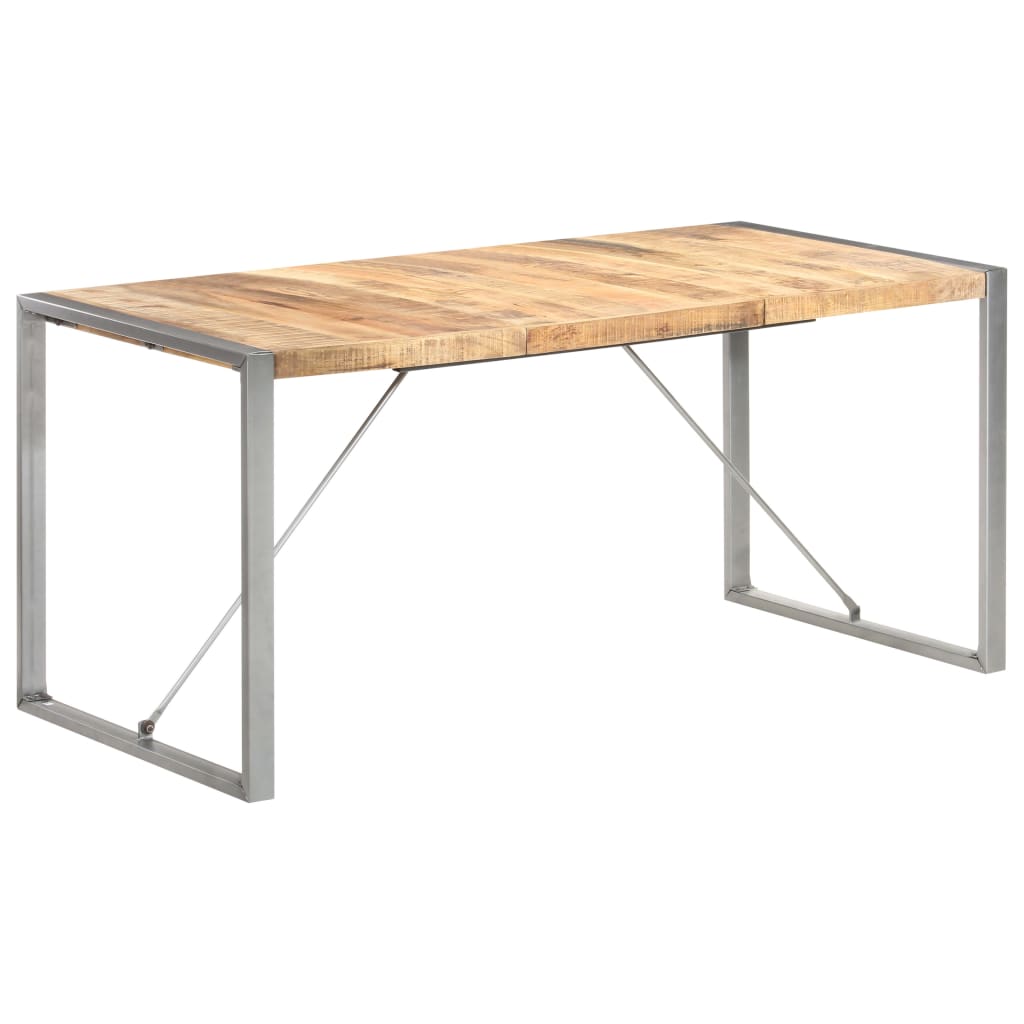 Vetonek Mesa de comedor madera maciza de mango rugosa 160x80x75 cm