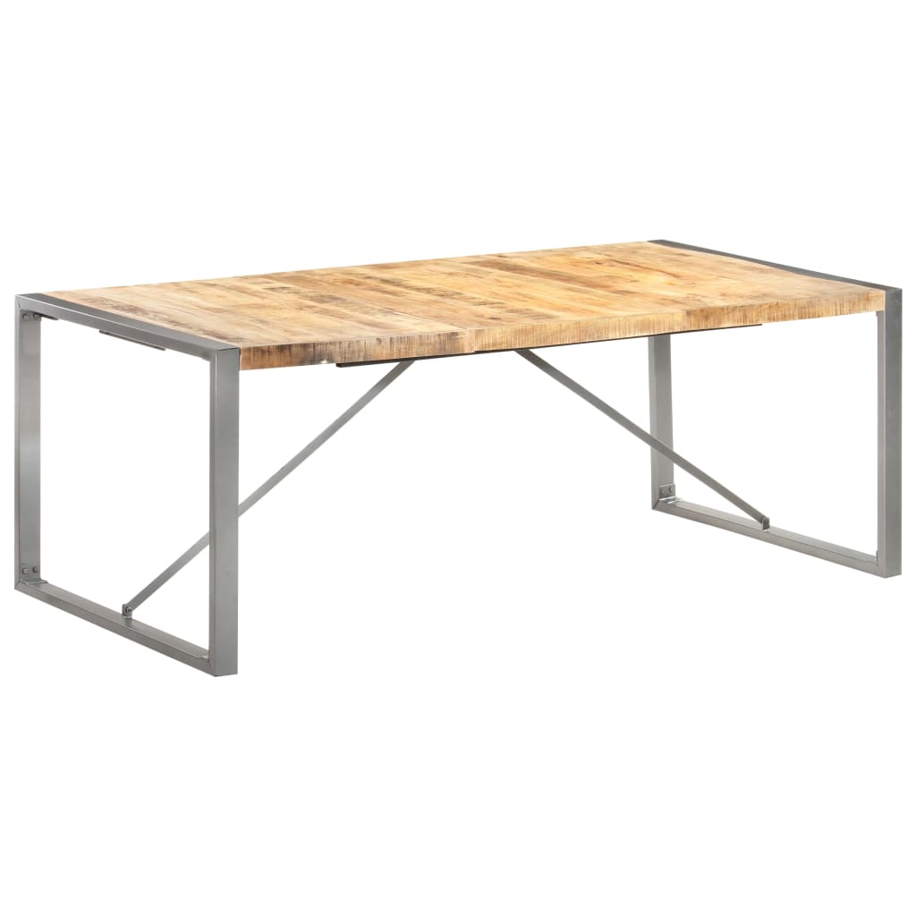 Vetonek Mesa de comedor madera maciza de mango rugosa 200x100x75 cm