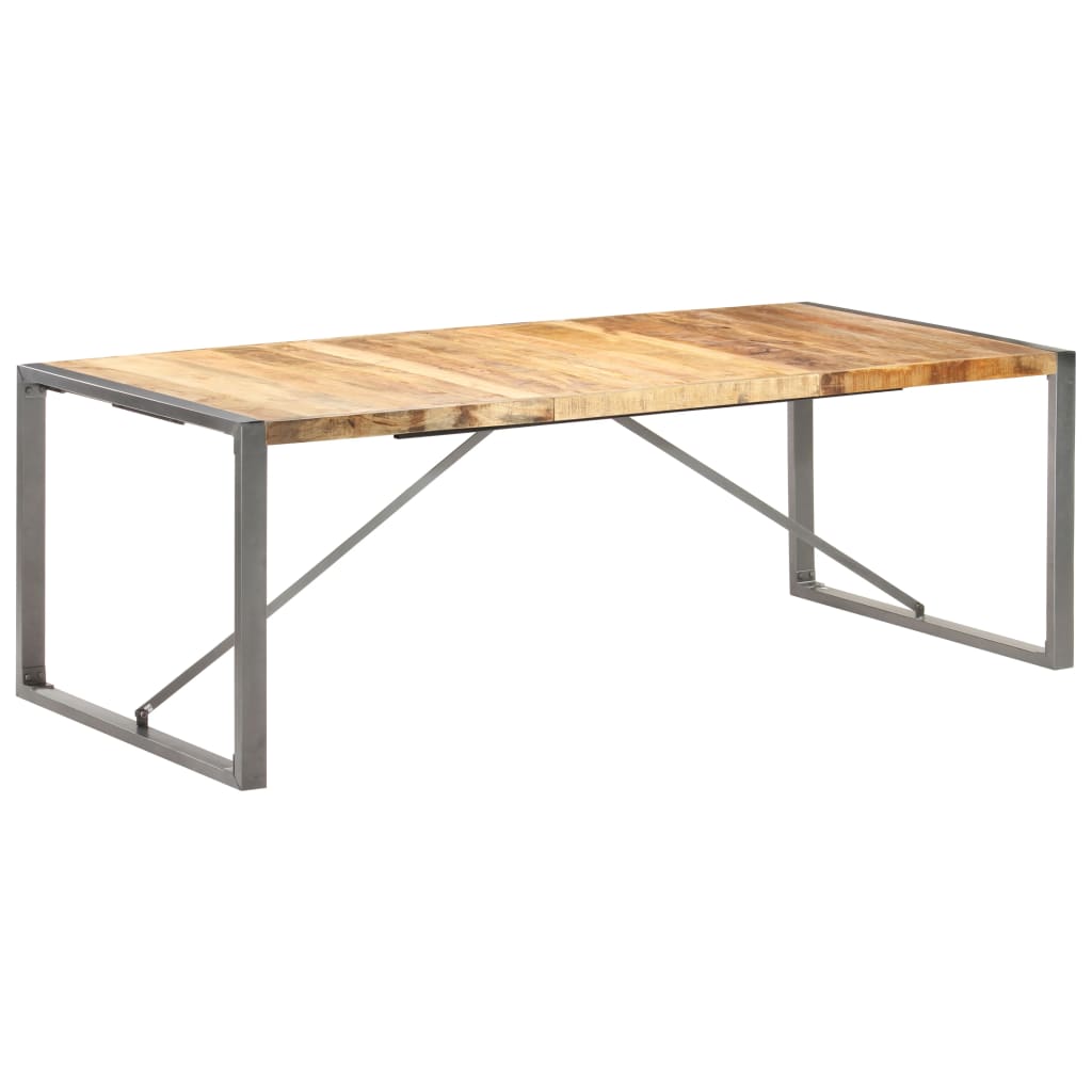 Vetonek Mesa de comedor madera maciza de mango rugosa 220x100x75 cm