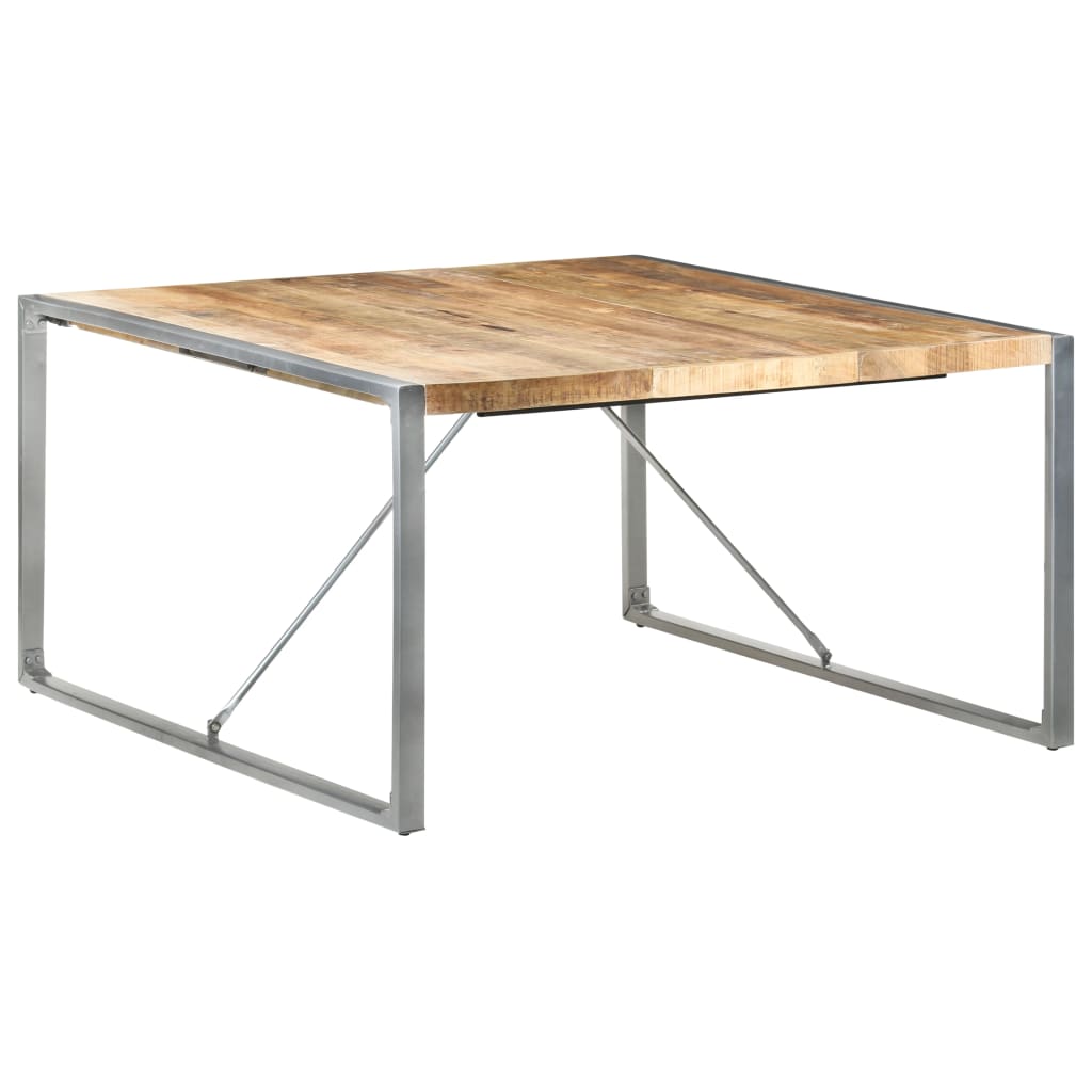 Vetonek Mesa de comedor madera de mango rugosa 140x140x75 cm