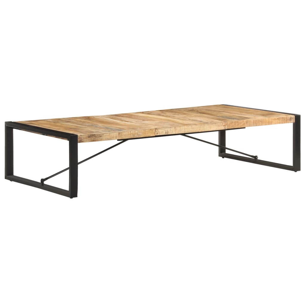 Vetonek Mesa de centro de madera de mango rugosa 180x90x40 cm