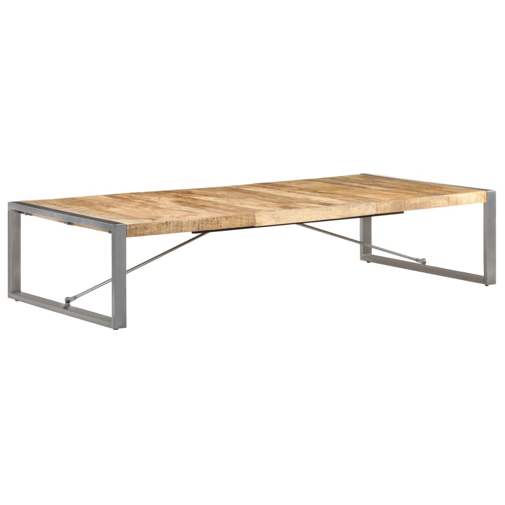 Vetonek Mesa de centro de madera de mango rugosa 180x90x40 cm