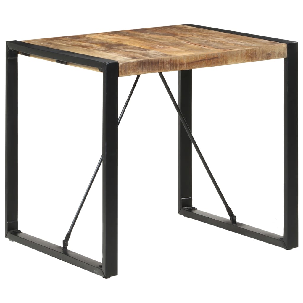 Vetonek Mesa de comedor madera de mango rugosa 80x80x75 cm