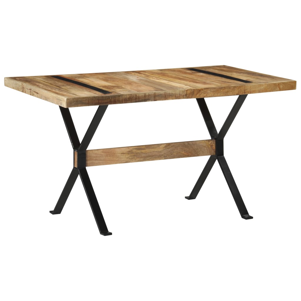 Vetonek Mesa de comedor madera de mango rugosa 140x70x76 cm