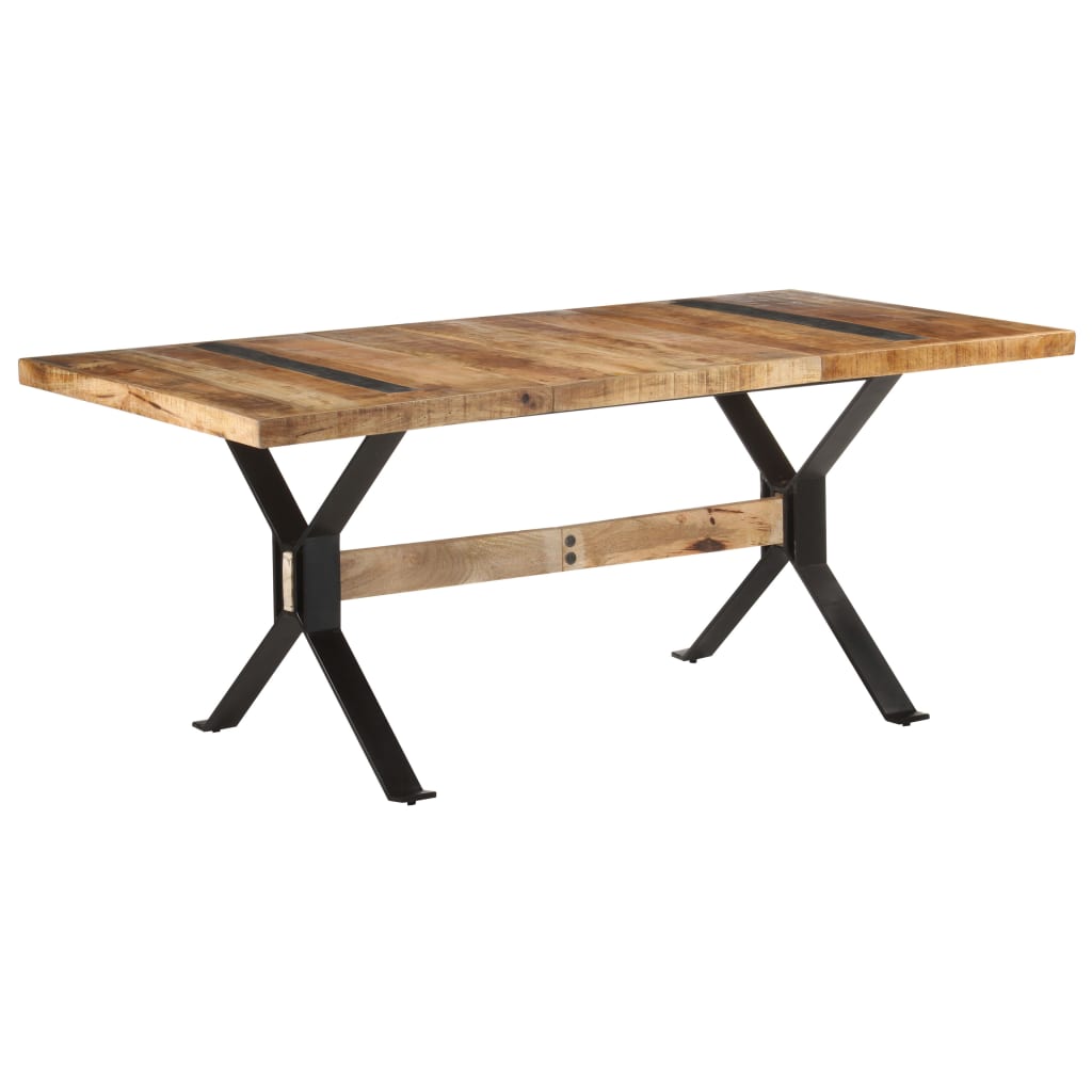 Vetonek Mesa de comedor madera de mango rugosa 180x90x76 cm