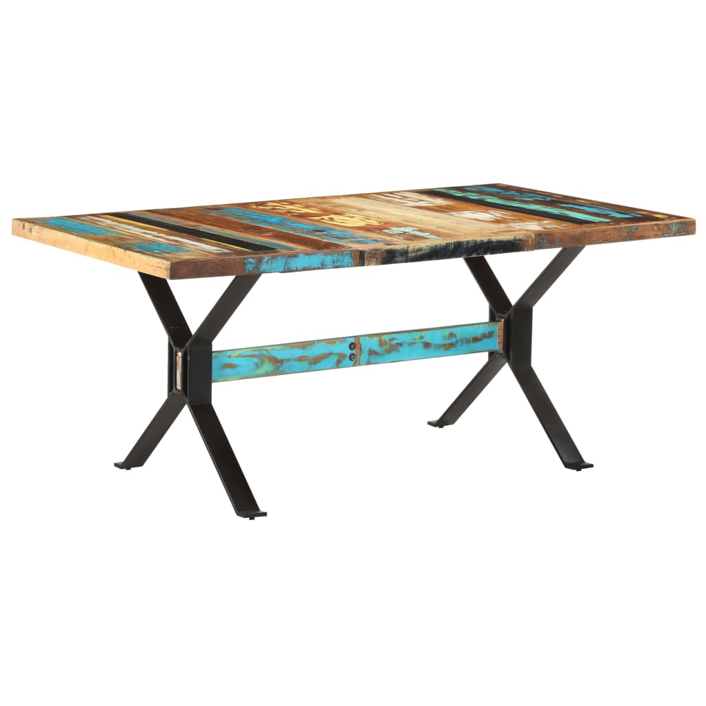 Recycled solid wooden dining table 180x90x76 cm