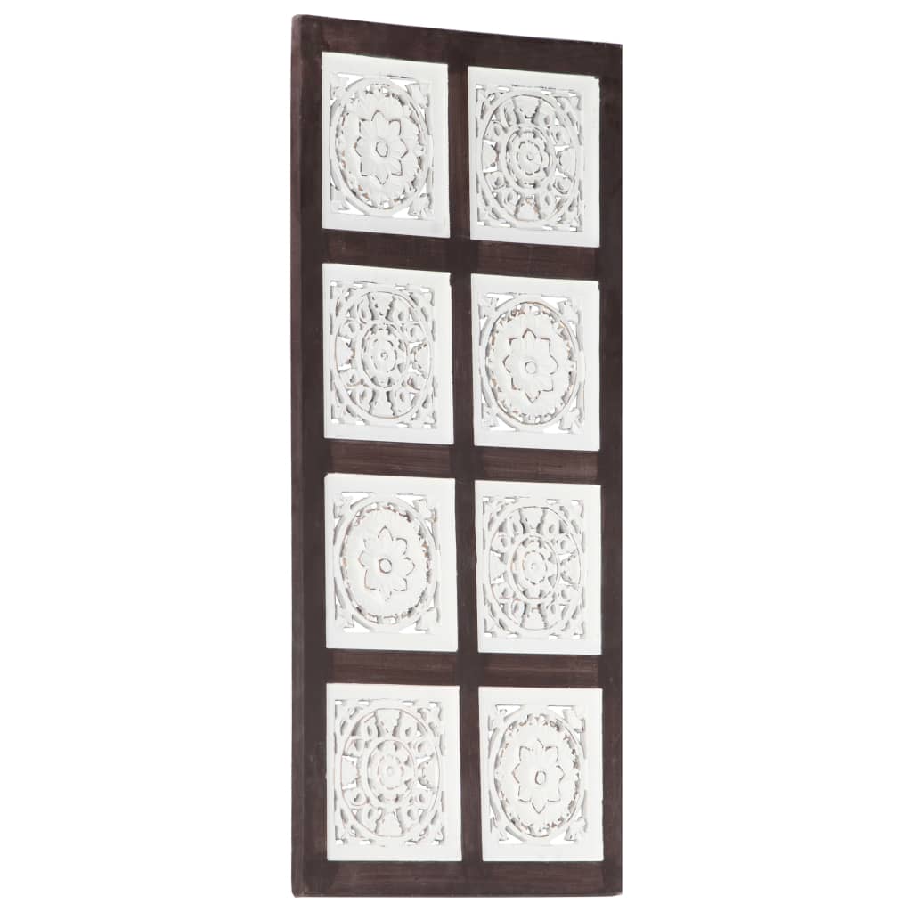 Vetonek Panel de pared tallado a mano MDF marrón y blanco 40x80x1,5 cm