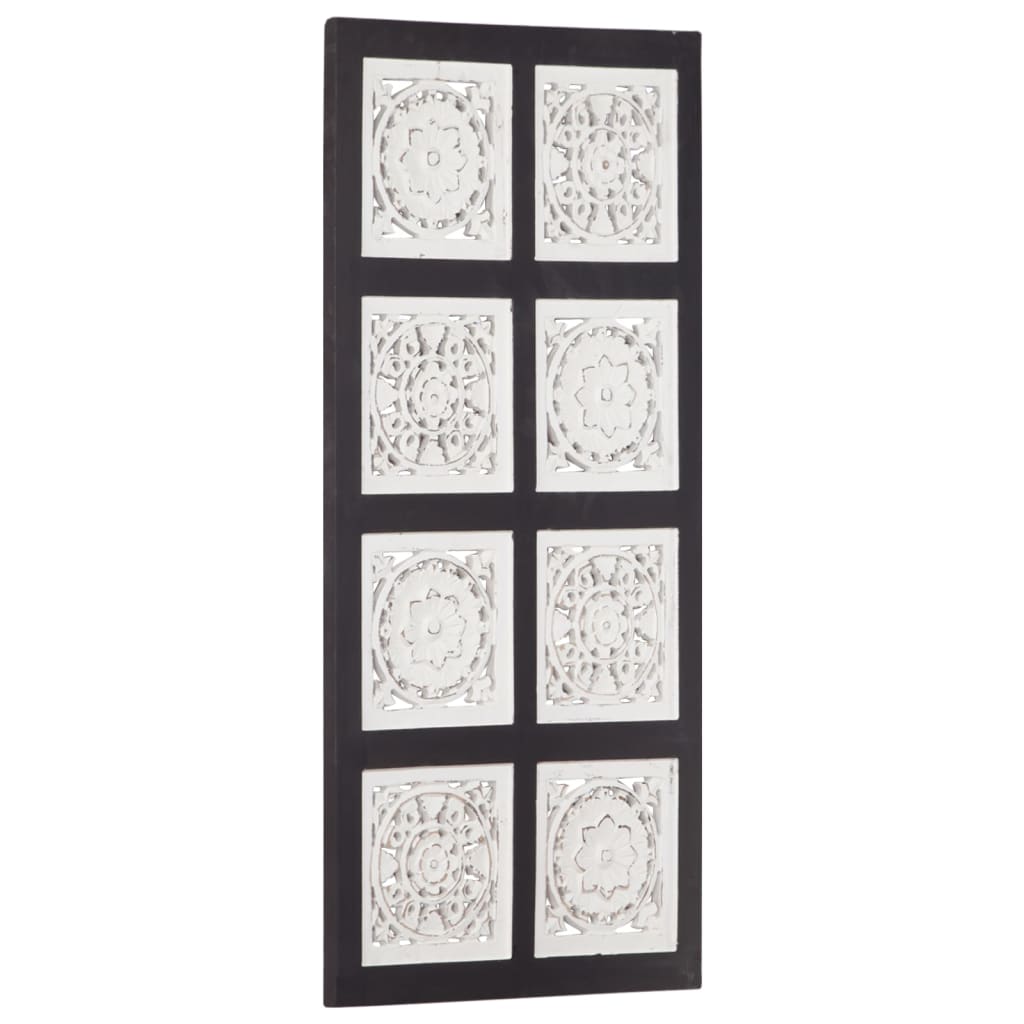 Panel de pared tallado a mano MDF negro y blanco 40x80x1,5 cm