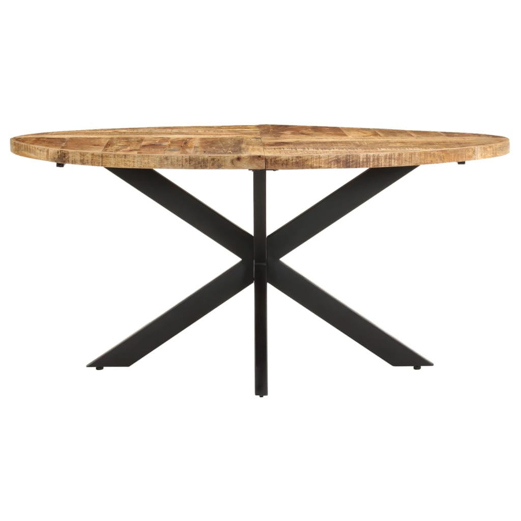 Mesa de comedor de madera de mango rugosa 160x90x75 cm vidaXL