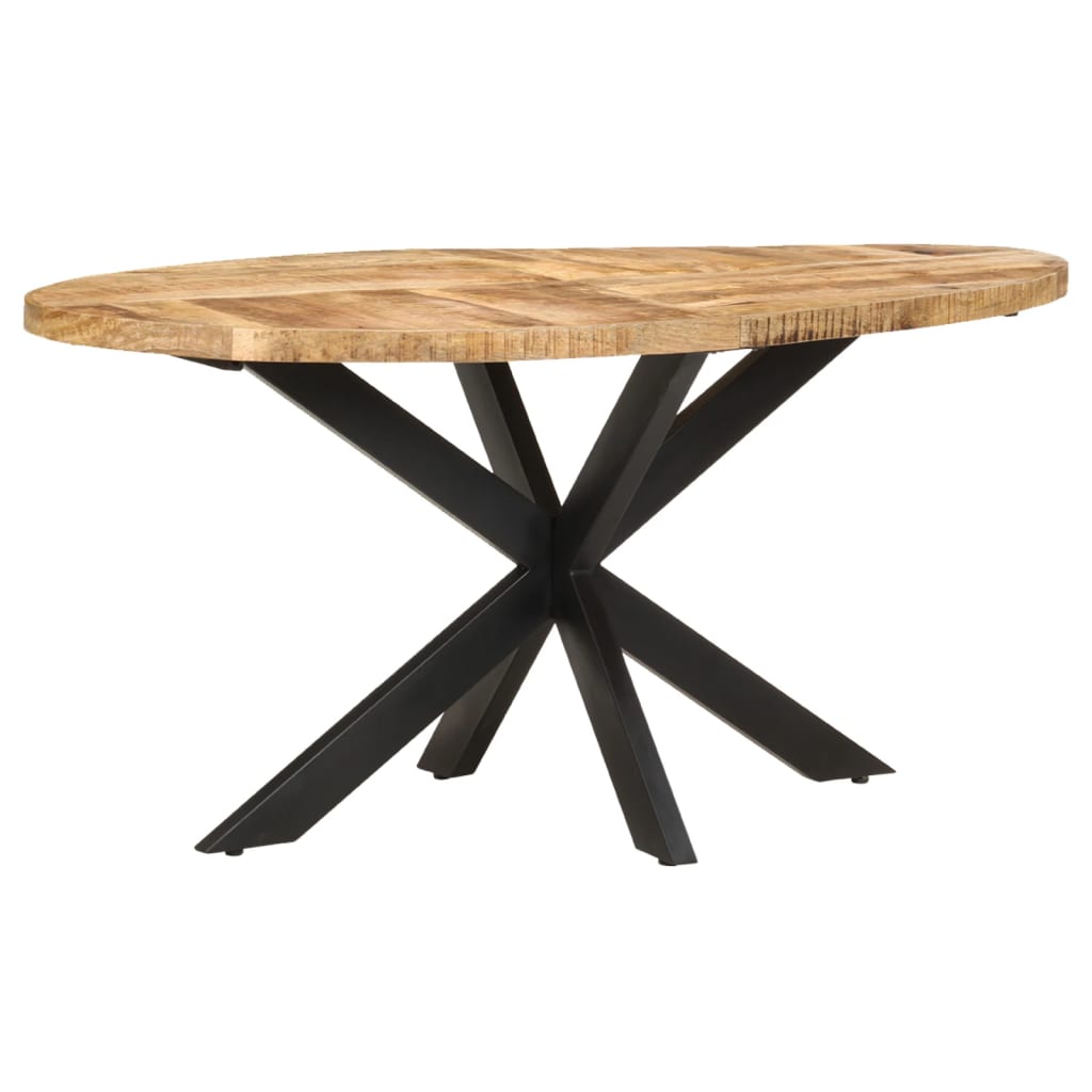 Vetonek Mesa de comedor de madera de mango rugosa 160x90x75 cm