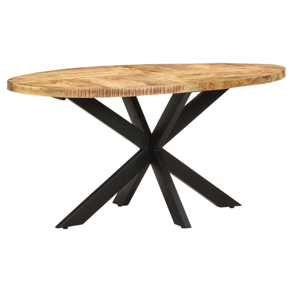 Mesa de comedor de madera de mango rugosa 160x90x75 cm vidaXL