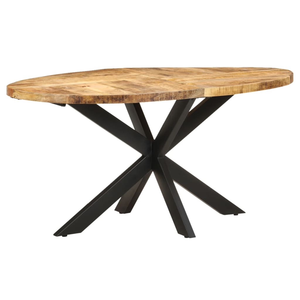 Mesa de comedor de madera de mango rugosa 160x90x75 cm vidaXL