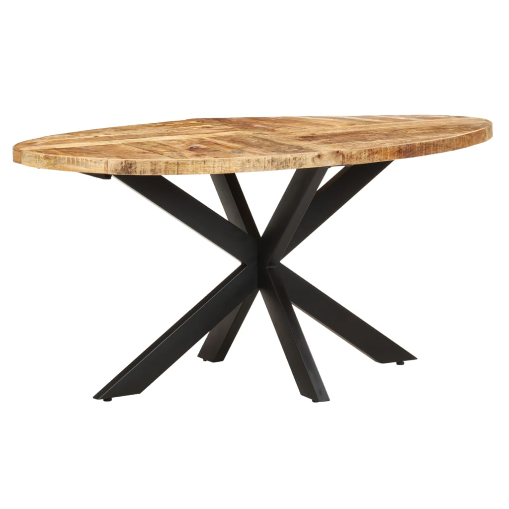 Mesa de comedor de madera de mango rugosa 160x90x75 cm vidaXL