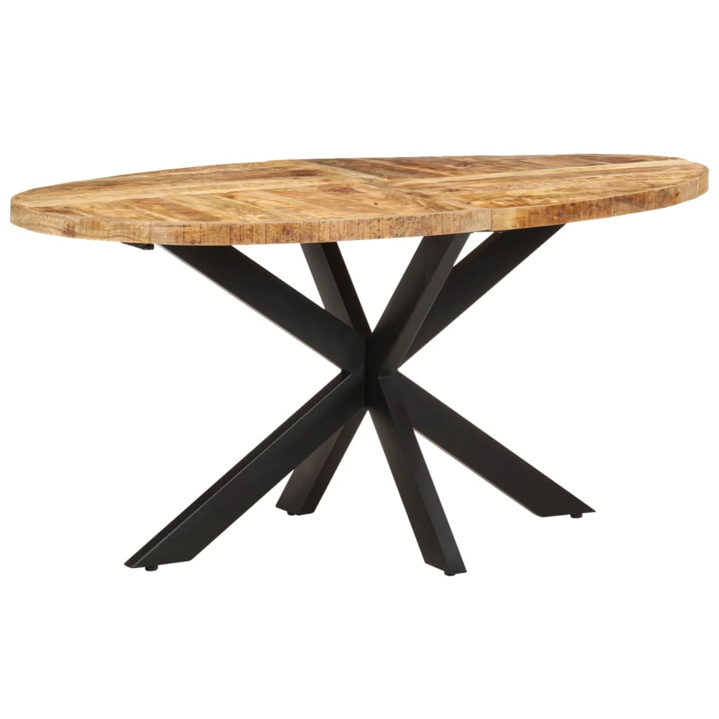 Mesa de comedor de madera de mango rugosa 160x90x75 cm vidaXL