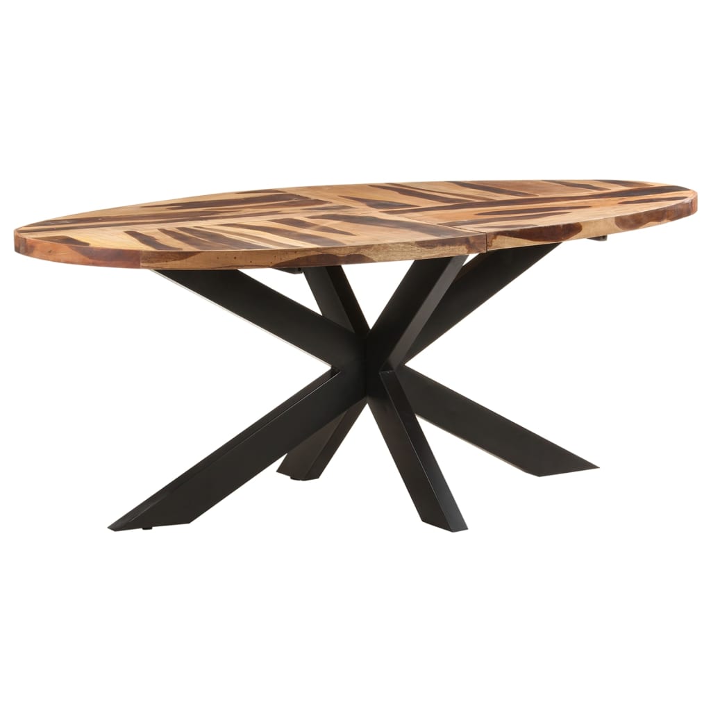 Vetonek Mesa de comedor ovalada madera de acacia 200x100x75 cm