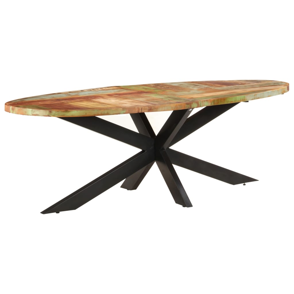 Mesa de jantar de madeira sólida reciclada 240x100x75 cm