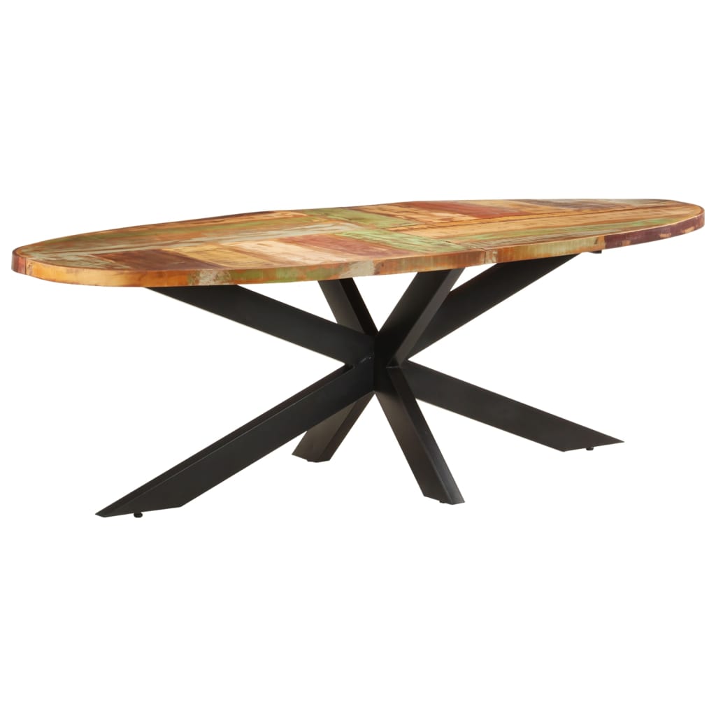 Vetonek Mesa de comedor de madera maciza reciclada 240x100x75 cm