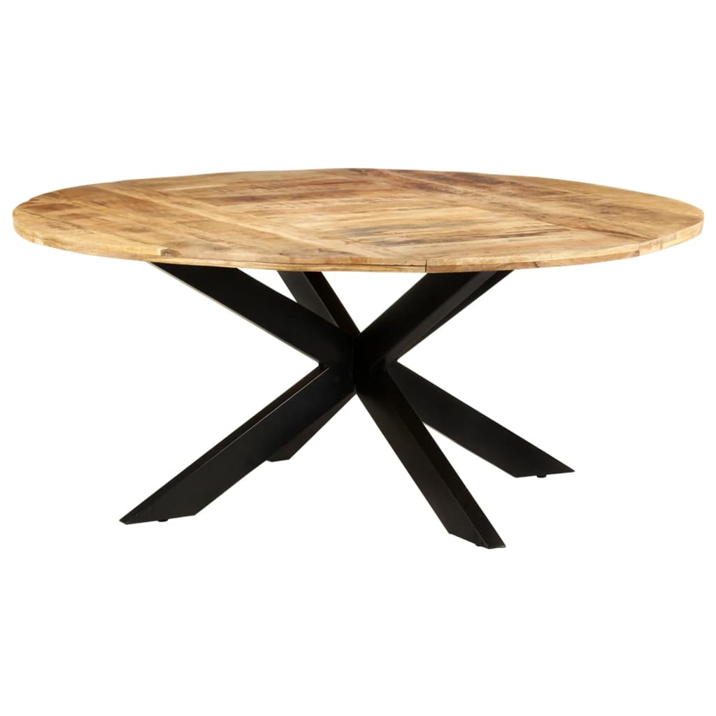 Vetonek Mesa de comedor madera de mango rugosa redonda 175x75 cm