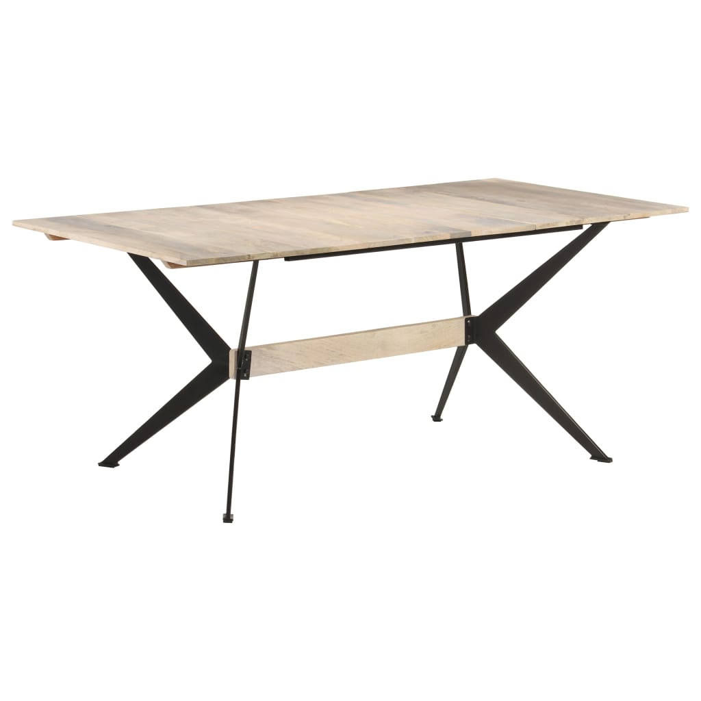 Vetonek Mesa de comedor de madera maciza de mango 180x90x76 cm