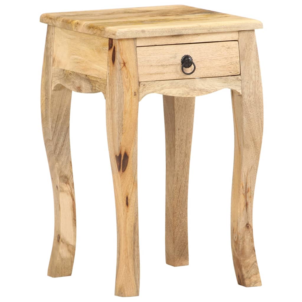 Vetonek Mesita de noche de madera maciza de mango 28x28x46 cm