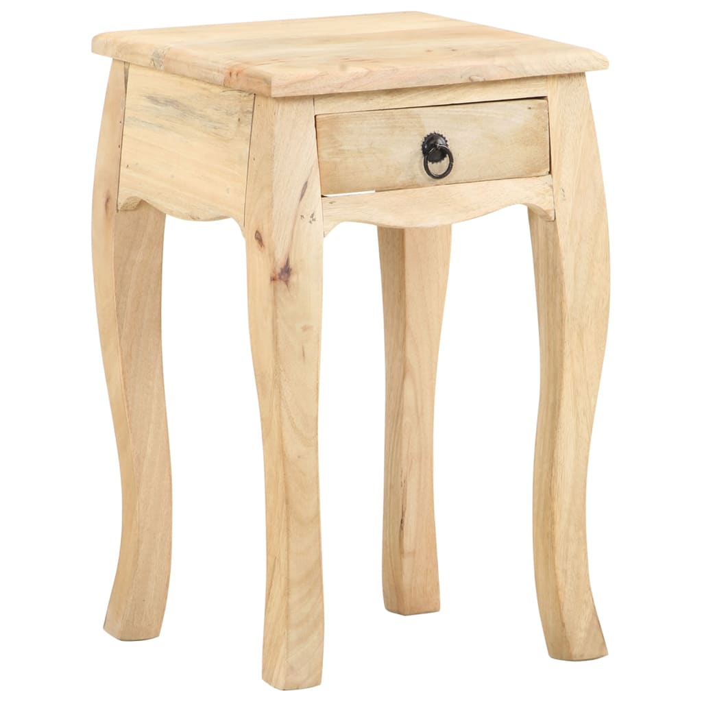 Vetonek Mesita de noche de madera maciza de mango 28x28x46 cm