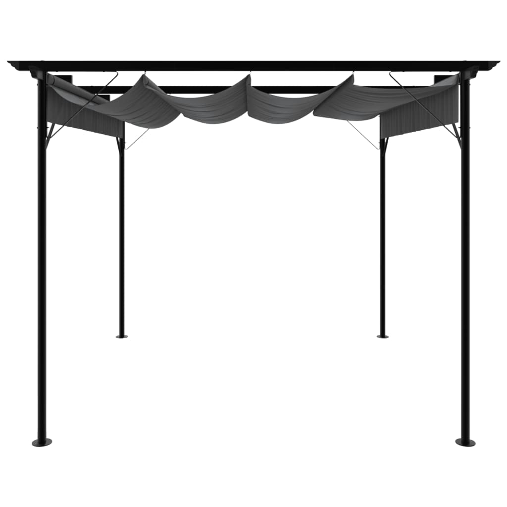 Pérgola con tejado retráctil acero gris antracita 3x3m 180 g/m²