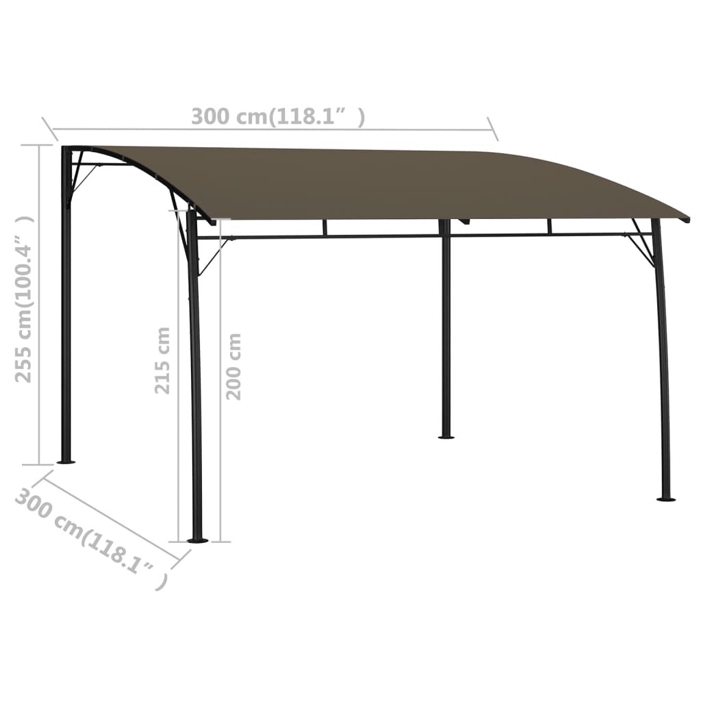Toldo parasol de jardín gris taupe 3x3x2,55 m - Vetonek
