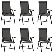 Folding garden chairs 6 units textilene black v8260 Vetonek