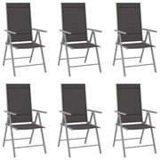 Folding garden chairs 6 units textilene black v8307 Vetonek